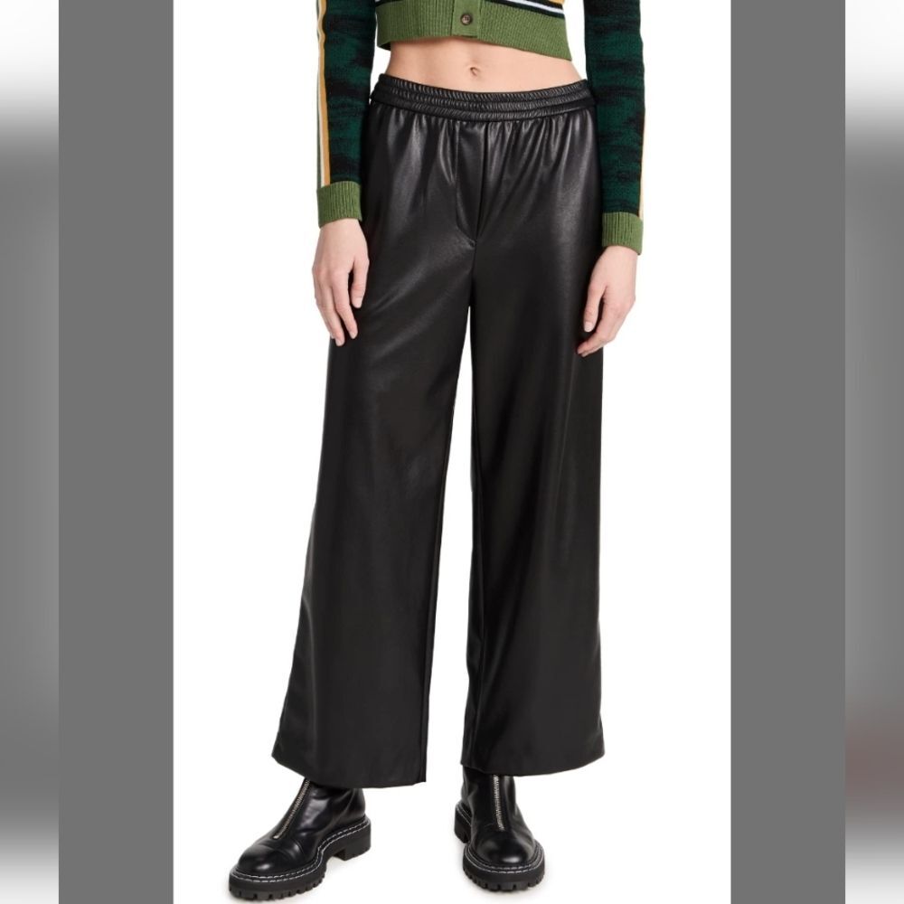 NWT Velvet Graham & Spencer Jenna Straight Leg Vegan Leather Pants Black -Size L